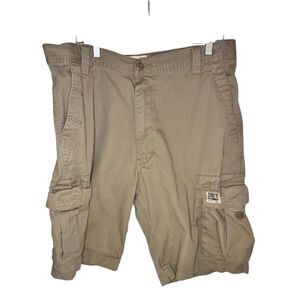 Levis Cargo Shorts Mens 36W Beige Hiking Outdoors Loose Fit 100% Cotton